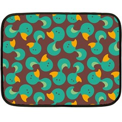 Vector-illustration-seamless-pattern-with-cartoon-duck Fleece Blanket (mini) by Wegoenart