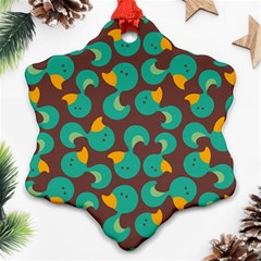 Vector-illustration-seamless-pattern-with-cartoon-duck Ornament (snowflake) by Wegoenart