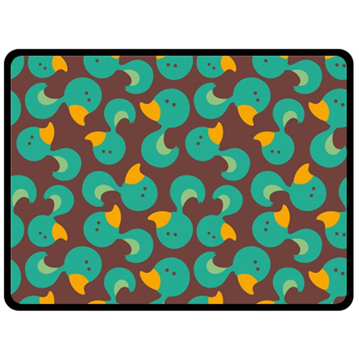 Vector-illustration-seamless-pattern-with-cartoon-duck Double Sided Fleece Blanket (Large) 