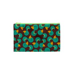 Vector-illustration-seamless-pattern-with-cartoon-duck Cosmetic Bag (xs)