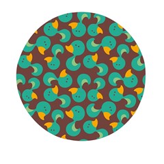 Vector-illustration-seamless-pattern-with-cartoon-duck Mini Round Pill Box by Wegoenart