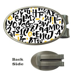 Letters Pattern Money Clips (oval)  by Wegoenart