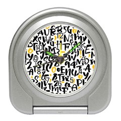 Letters Pattern Travel Alarm Clock by Wegoenart