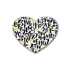 Letters Pattern Rubber Coaster (heart) by Wegoenart