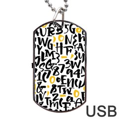 Letters Pattern Dog Tag Usb Flash (one Side) by Wegoenart