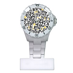 Letters Pattern Plastic Nurses Watch by Wegoenart