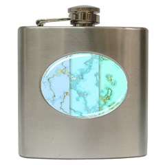 Background-marble-set Hip Flask (6 Oz) by Wegoenart