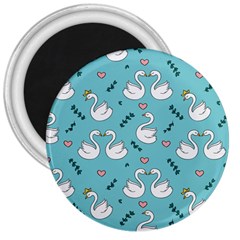 Elegant Swan Pattern Design 3  Magnets by Wegoenart