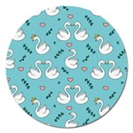 Elegant swan pattern design Magnet 5  (Round) Front