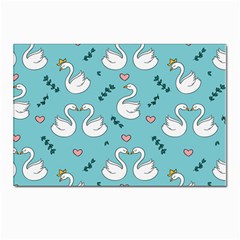 Elegant Swan Pattern Design Postcard 4 x 6  (pkg Of 10) by Wegoenart