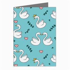 Elegant Swan Pattern Design Greeting Cards (pkg Of 8) by Wegoenart