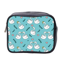 Elegant Swan Pattern Design Mini Toiletries Bag (two Sides) by Wegoenart