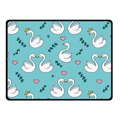 Elegant Swan Pattern Design Fleece Blanket (small) by Wegoenart