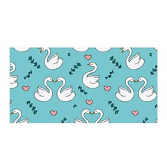 Elegant Swan Pattern Design Satin Wrap 35  X 70  by Wegoenart