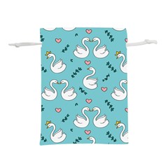 Elegant Swan Pattern Design Lightweight Drawstring Pouch (s) by Wegoenart