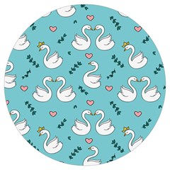 Elegant Swan Pattern Design Round Trivet by Wegoenart