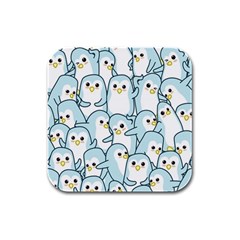 Penguin Pattern Rubber Square Coaster (4 Pack) by Wegoenart