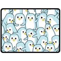 Penguin Pattern Fleece Blanket (large)  by Wegoenart