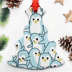 Penguin Pattern Christmas Tree Ornament (two Sides) by Wegoenart