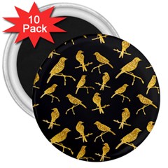 Background-with-golden-birds 3  Magnets (10 Pack)  by Wegoenart