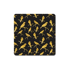 Background-with-golden-birds Square Magnet by Wegoenart