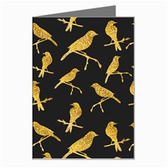 Background-with-golden-birds Greeting Card by Wegoenart