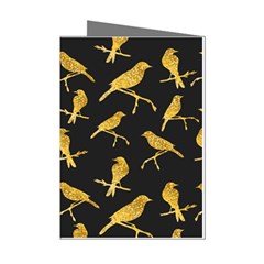 Background-with-golden-birds Mini Greeting Cards (pkg Of 8) by Wegoenart