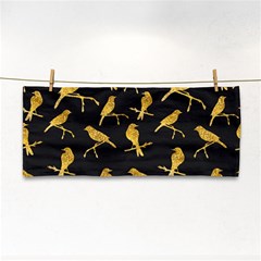 Background-with-golden-birds Hand Towel by Wegoenart