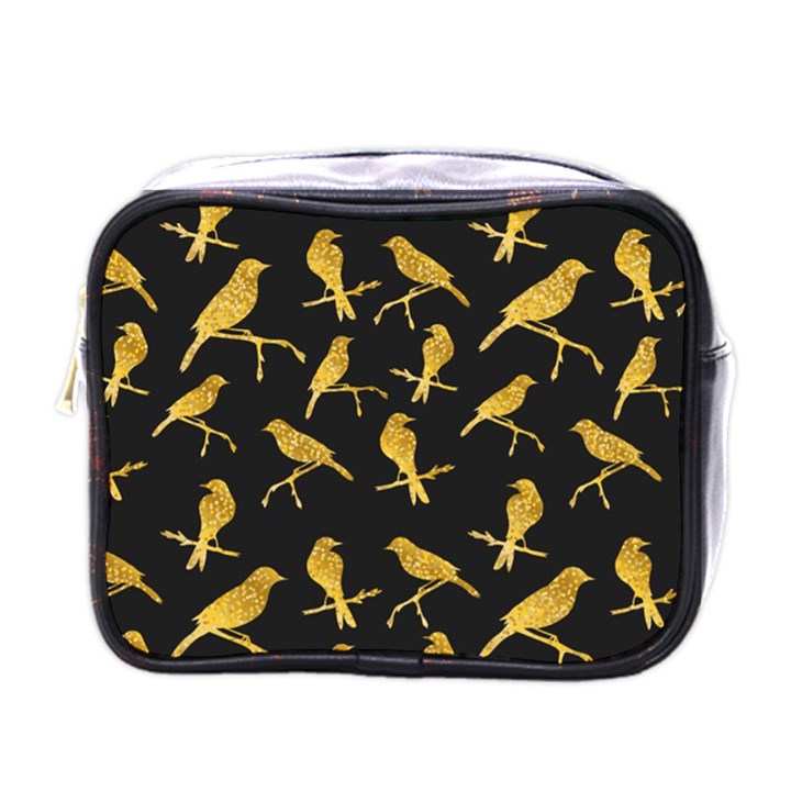 Background-with-golden-birds Mini Toiletries Bag (One Side)