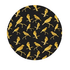 Background-with-golden-birds Mini Round Pill Box by Wegoenart