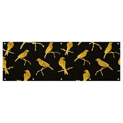 Background-with-golden-birds Banner And Sign 12  X 4  by Wegoenart