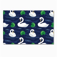 Swan Pattern Elegant Design Postcard 4 x 6  (pkg Of 10) by Wegoenart