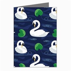 Swan Pattern Elegant Design Greeting Cards (pkg Of 8) by Wegoenart