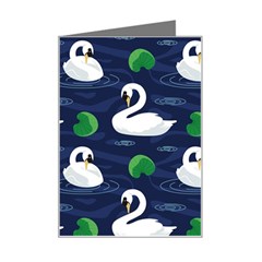 Swan Pattern Elegant Design Mini Greeting Card by Wegoenart