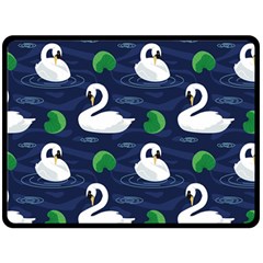 Swan Pattern Elegant Design Fleece Blanket (large)  by Wegoenart