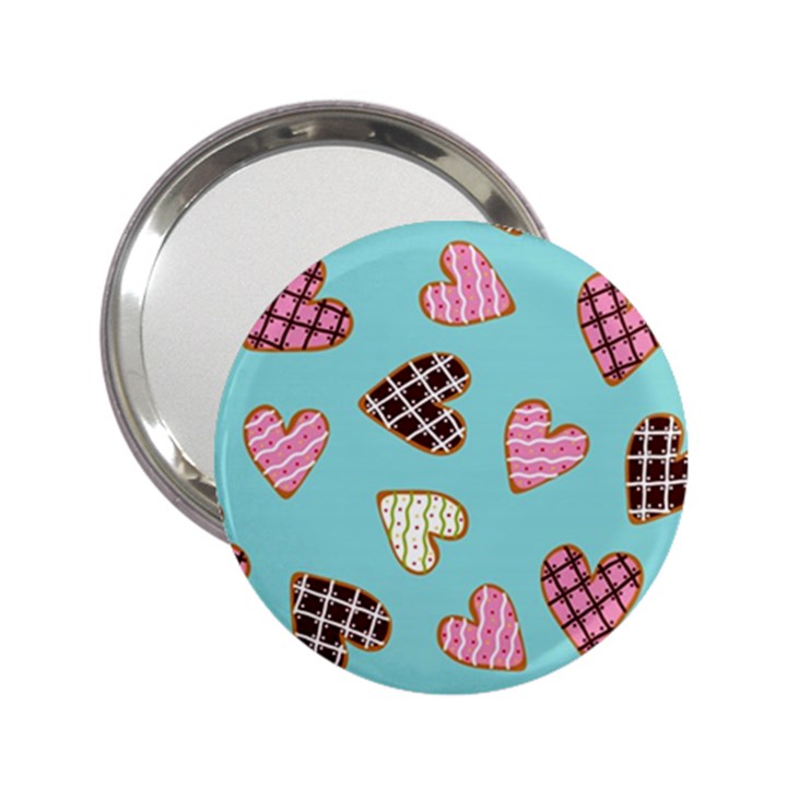 Seamless-pattern-with-heart-shaped-cookies-with-sugar-icing 2.25  Handbag Mirrors