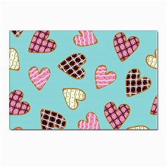 Seamless-pattern-with-heart-shaped-cookies-with-sugar-icing Postcard 4 x 6  (pkg Of 10) by Wegoenart