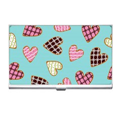 Seamless-pattern-with-heart-shaped-cookies-with-sugar-icing Business Card Holder by Wegoenart