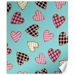 Seamless-pattern-with-heart-shaped-cookies-with-sugar-icing Canvas 20  X 24  by Wegoenart