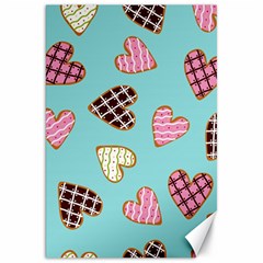 Seamless-pattern-with-heart-shaped-cookies-with-sugar-icing Canvas 20  X 30  by Wegoenart