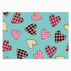 Seamless-pattern-with-heart-shaped-cookies-with-sugar-icing Large Glasses Cloth by Wegoenart