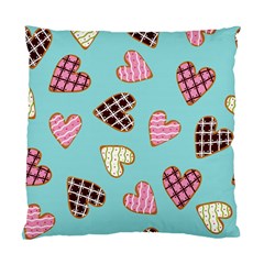 Seamless-pattern-with-heart-shaped-cookies-with-sugar-icing Standard Cushion Case (one Side) by Wegoenart