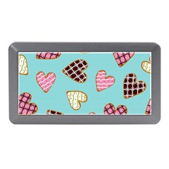 Seamless-pattern-with-heart-shaped-cookies-with-sugar-icing Memory Card Reader (mini) by Wegoenart