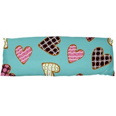 Seamless-pattern-with-heart-shaped-cookies-with-sugar-icing Body Pillow Case Dakimakura (two Sides) by Wegoenart