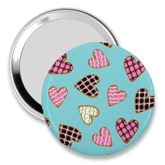 Seamless-pattern-with-heart-shaped-cookies-with-sugar-icing 3  Handbag Mirrors by Wegoenart