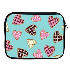 Seamless-pattern-with-heart-shaped-cookies-with-sugar-icing Apple Ipad 2/3/4 Zipper Cases by Wegoenart