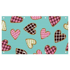 Seamless-pattern-with-heart-shaped-cookies-with-sugar-icing Banner And Sign 7  X 4  by Wegoenart