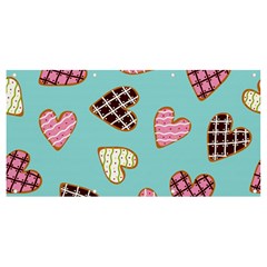 Seamless-pattern-with-heart-shaped-cookies-with-sugar-icing Banner And Sign 8  X 4 