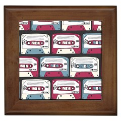 Music Symbol Rock Seamless Pattern Framed Tile by Wegoenart