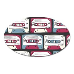 Music Symbol Rock Seamless Pattern Oval Magnet by Wegoenart